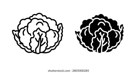 Cauliflower icons in different styles. Simple icon design