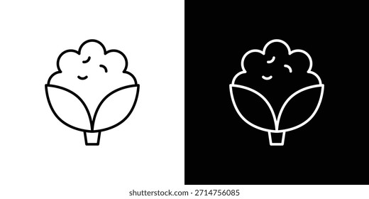 Blumenkohlsymbole. Linienzeichnung, Vektorsymbole