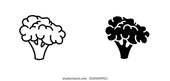 Cauliflower icons in outline and fill. vector illustration for ui.