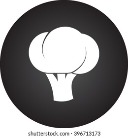 Cauliflower isolated simple icon on round background