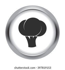 Cauliflower isolated simple icon on round background
