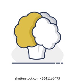 Cauliflower isolated vector icon. Vegetable sign. Graph symbol for food and drinks web site, apps design, mobile apps and print media, logo, UI