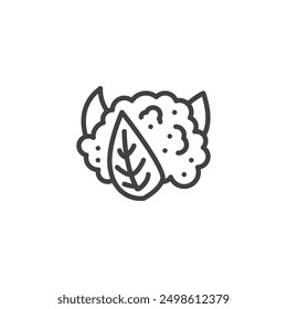 Cauliflower line icon. linear style sign for mobile concept and web design. Whole cauliflower outline vector icon. Symbol, logo illustration. Vector graphics