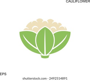 Cauliflower logo. Isolated cauliflower on white background