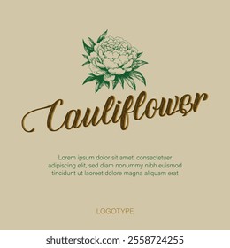 Cauliflower logo. Modern typography. Icon. Vector