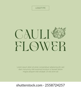 Cauliflower logo. Modern typography. Icon. Vector