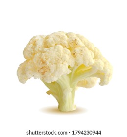 Cauliflower low poly. Fresh, nutritious, tasty cauliflower. Delicious and healthy lunch. Vector illustration. Cauliflower in triangulation technique.
