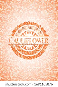 Blumenmosaikschild mit orangefarbenem Blumenmosaik. Vektorillustration Illustration. Detaillierte Angaben.