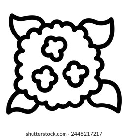 Vektorgrafik der Umrisslinie des Blumenkohlstücksymbols. Natur Farm. Kochnische