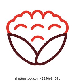 Cauliflower Thick Line Two Color Icons For Personal And Commercial Use.
