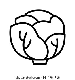 cauliflower thin line vector icon