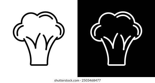 Cauliflower thin line vector icon set.