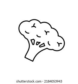 Blumenkraut, Vektorsymbol umrissen schwarz. EPS10...... Gemüsegarte Illustration.. Agrarmarktprodukt. Vegetarisches Essen... Frische, gesunde Bio-Lebensmittel... Anbaukonzept für Vegan. Einzeln auf Weiß