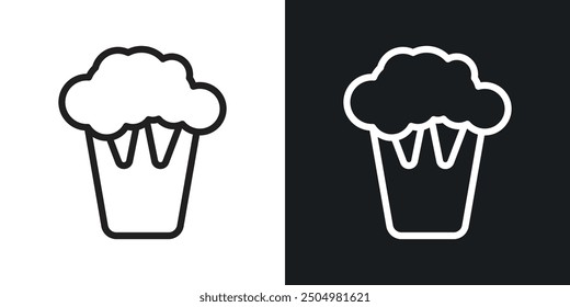 Cauliflower vector icon set black and white filled and outlined style.