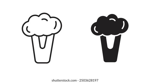 Cauliflower vector icon in solid and outline style