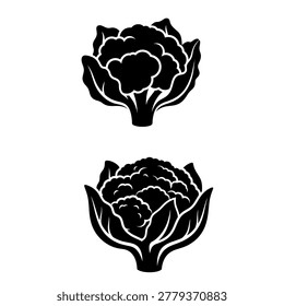 cauliflower vector illustration silhouette logo design isolated on white back ground