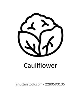 Cauliflower Vector   outline Icons. Simple stock illustration stock