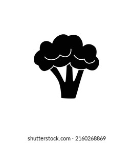 Cauliflower vegetable in black flat glyph, filled style isolated on white background