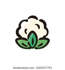 Cauliflower - Vegetable icon (Hand-drawn line, colored version)