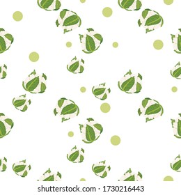 Cauliflower Vegetable Seamless Pattern would be perfect for fabric, textile, gift wrap, wallpaper, surface designer, background, backdrop, and ornament.