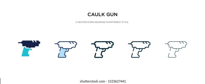 caulk gun icon in different style vector illustration. two colored and black caulk gun vector icons designed in filled, outline, line and stroke style can be used for web, mobile, ui