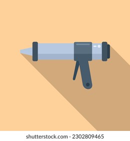 Caulk gun icon flat vector. Glue tube. Construction home