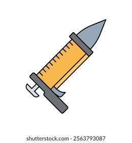 caulk gun icon with white background vector stock illustration
