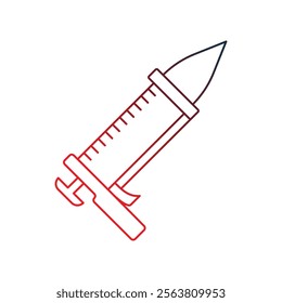 caulk gun icon with white background vector stock illustration