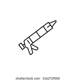 Caulk gun tool icon. Simple line, outline vector of construction tools icons for ui and ux, website or mobile application