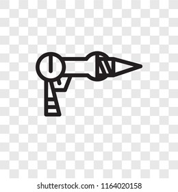 Caulk gun vector icon isolated on transparent background, Caulk gun logo concept