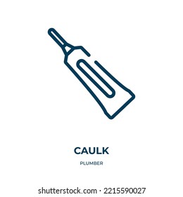 Caulk icon. Linear vector illustration from plumber collection. Outline caulk icon vector. Thin line symbol for use on web and mobile apps, logo, print media.
