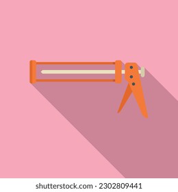 Caulk pistol icon flat vector. Sealant silicone. Glue tube