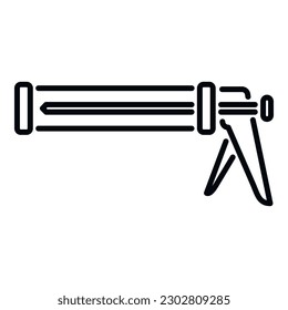 Caulk Pistole Symbol Umrissvektor. Silicon aus Dichtstoff. Leimrohr