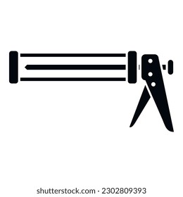 Caulk pistol icon simple vector. Sealant silicone. Glue tube