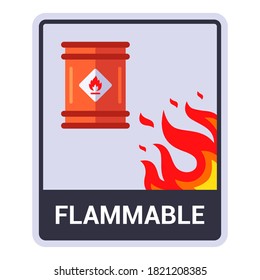 caulking carefully a flammable substance. barrel with flammable liquid. flat vector illustration.