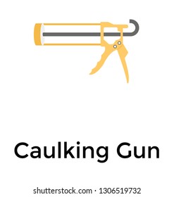 Caulking gun, construction tool flat icon