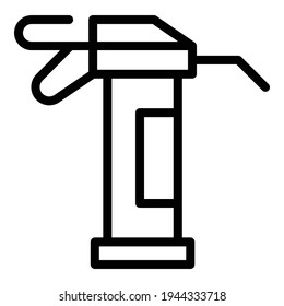 Caulking gun icon. Outline caulking gun vector icon for web design isolated on white background
