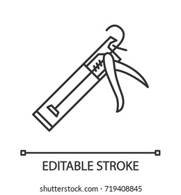 Caulking gun linear icon. Thin line illustration. Contour symbol. Vector isolated outline drawing. Editable stroke
