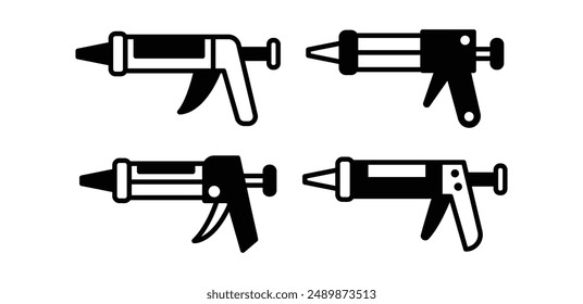 herramienta de pistola de calafateo icono de diseño de Vector símbolo de color blanco negro ilustración simple conjunto de colecciones aislado