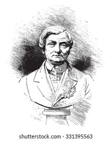 Caumont (1802-1873), vintage engraved illustration. Magasin Pittoresque 1882.
