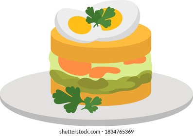 Causa limena, illustration, vector on white background