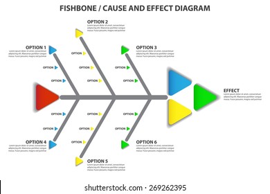 Cause And Effect / Fishbone Diagram - Vector Infographic