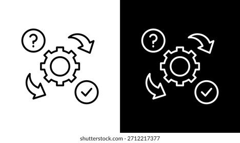 Cause And Effect Outline White Icon Set Design