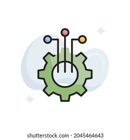Cause and effect vector filled outline icon style illustration. EPS 10 file