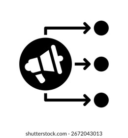 Causar Ilustração de Vetor de Glifos de Ícones de Marketing