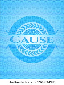 Cause sky blue water wave badge background. Vector Illustration. Detailed.