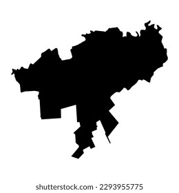Mapa del distrito de Causeni, provincia de Moldavia. Ilustración vectorial.