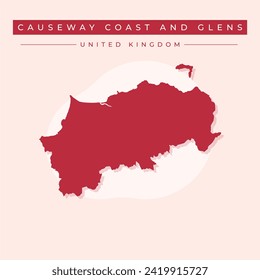 Causeway Coast and Glens map, administrative district of Northern Ireland. Vector illustration.