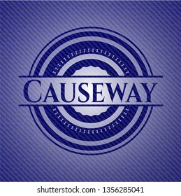 Causeway emblem with denim texture