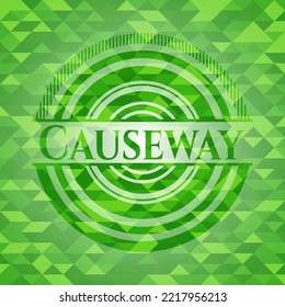 Causeway green mosaic emblem. Vector Illustration. Detailed. 
